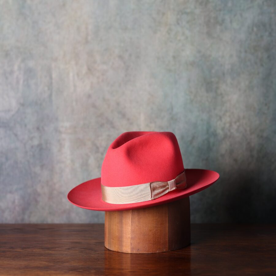 Bright Pink Snap Brim Felt Hat