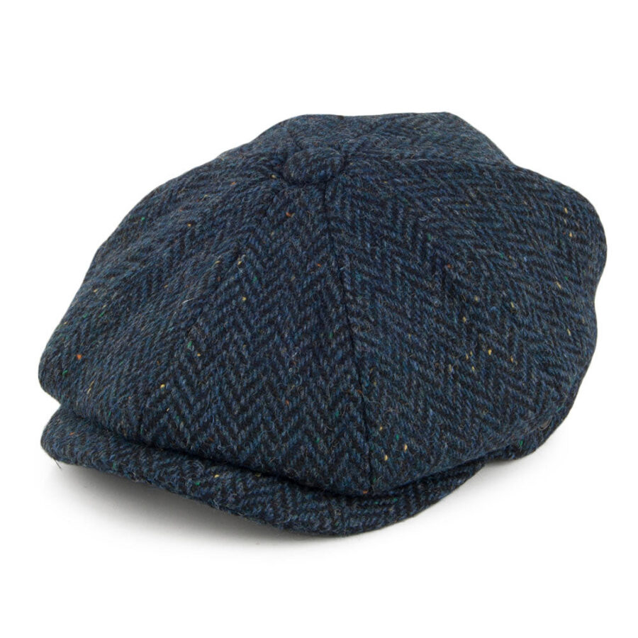 Navy Blue Wool Blend Newsboy Cap
